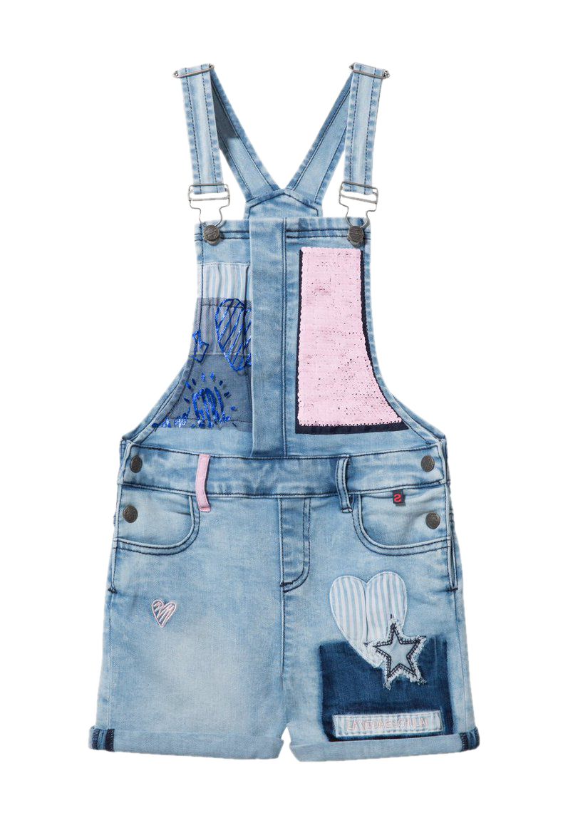 Girl's Sequins patch denim Overall
